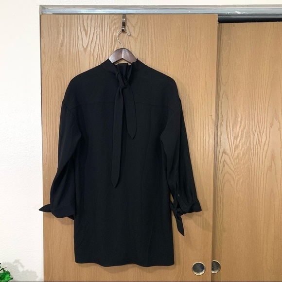 Aritzia Babaton Womens Black Long Sleeve Shift Dress Mock Neck Size XS - Picture 4 of 8